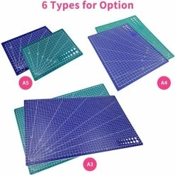 ERHOPE A5 Cutting Mat Single Sided Cutting Board Cutting Pad DIY Tool With Clear Grid Lines Angles For Scrapbooking Arts And Crafts Projects - Green -Vonshef shop 87594641 3