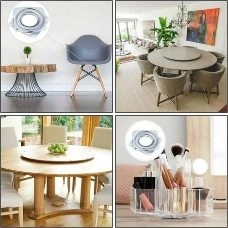 ERHOPE Swivel Tray , Turntable Swivel Plate Rotating Platform 360 Degree Rotating Square With Steel Ball Bearings For Kitchen Cabinet Counter Pantry (4 5 ERHOPE Swivel Tray , Turntable Swivel Plate Rotating Platform 360 Degree Rotating Square With Steel Ball Bearings For Kitchen Cabinet Counter Pantry (4 - Image 5