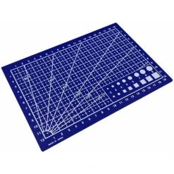 ERHOPE A5 Cutting Mat Single Sided Cutting Board Cutting Pad DIY Tool With Clear Grid Lines Angles For Scrapbooking Arts And Crafts Projects - Blue