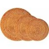 ERHOPE Weave Doilies Placemat Seagrass Water Hyacinths Round Braided Round Doilies Rattan Placemats For Home Table Rattan Coasters For Drinks(3 Pieces)