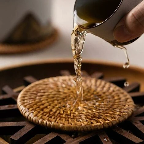 ERHOPE Weave Doilies Placemat Seagrass Water Hyacinths Round Braided Round Doilies Rattan Placemats For Home Table Rattan Coasters For Drinks(3 Pieces) 4 ERHOPE Weave Doilies Placemat Seagrass Water Hyacinths Round Braided Round Doilies Rattan Placemats For Home Table Rattan Coasters For Drinks(3 Pieces) - Image 4