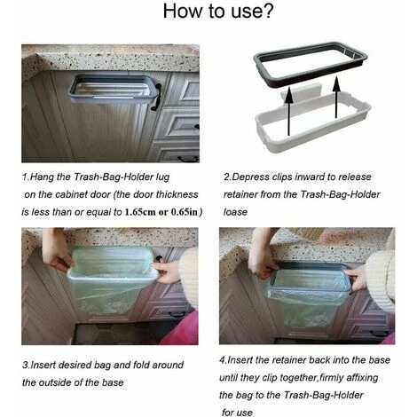 ERHOPE Closet Trash Can For The Kitchen, Portable Trash Bag Holder Under The Sink 4 ERHOPE Closet Trash Can For The Kitchen, Portable Trash Bag Holder Under The Sink - Image 4