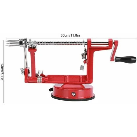 HEGUYEY Multi-Function Stainless Steel Manual Apple Peeler, Rotate The Handle To Remove Core From Apples, Peel And Thinly Slice In Seconds, Red 2 HEGUYEY Multi-Function Stainless Steel Manual Apple Peeler, Rotate The Handle To Remove Core From Apples, Peel And Thinly Slice In Seconds, Red - Image 2