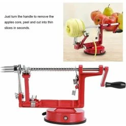 HEGUYEY Multi-Function Stainless Steel Manual Apple Peeler, Rotate The Handle To Remove Core From Apples, Peel And Thinly Slice In Seconds, Red 8 HEGUYEY Multi-Function Stainless Steel Manual Apple Peeler, Rotate The Handle To Remove Core From Apples, Peel And Thinly Slice In Seconds, Red -Vonshef shop 87855973 4