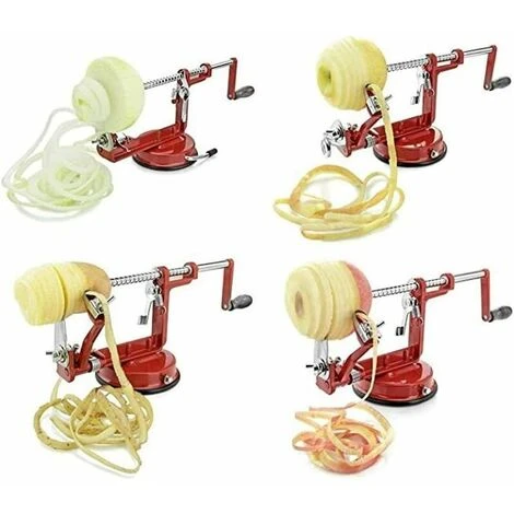 HEGUYEY Multi-Function Stainless Steel Manual Apple Peeler, Rotate The Handle To Remove Core From Apples, Peel And Thinly Slice In Seconds, Red 5 HEGUYEY Multi-Function Stainless Steel Manual Apple Peeler, Rotate The Handle To Remove Core From Apples, Peel And Thinly Slice In Seconds, Red - Image 5