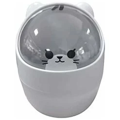 GDRHVFD Mini Desktop Trash Can With Lid, Portable Table Trash Can, Makeup Table Trash Can, For Home Living Room Kitchen Bedroom Bathroom Office - White