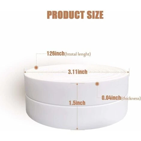 GDRHVFD Caulking Tape, PE Self Adhesive Decorative Sealing Tape, Used For Kitchen Sink Bathroom Tub Floor Wall Edge Protection (White Length: 10.5 Feet) 4 GDRHVFD Caulking Tape, PE Self Adhesive Decorative Sealing Tape, Used For Kitchen Sink Bathroom Tub Floor Wall Edge Protection (White Length: 10.5 Feet) - Image 4