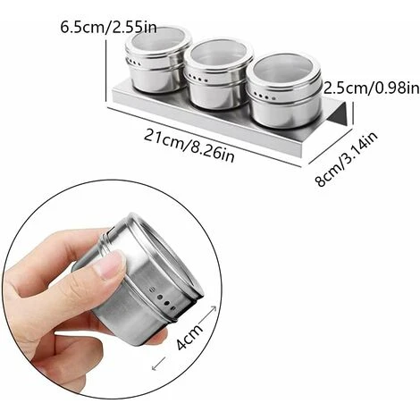 GDRHVFD Round Spice Containers, Magnetic Spice Jars, Stainless Reservoir Spice Canisters, Stainless Steel Seasoning Box, For Salt, Pepper, Herbs Or Seasonings 2 GDRHVFD Round Spice Containers, Magnetic Spice Jars, Stainless Reservoir Spice Canisters, Stainless Steel Seasoning Box, For Salt, Pepper, Herbs Or Seasonings - Image 2
