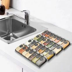 Livingandhome 4 Tier Expandable Metal Spice Drawer Organiser 4 Livingandhome 4 Tier Expandable Metal Spice Drawer Organiser -Vonshef shop 88302266 2