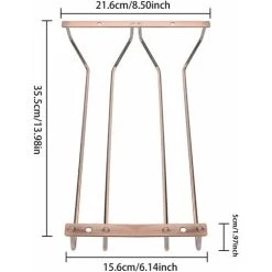 HIASDFLS Étagère à Verres à Vin En Bronze De 35,5 Cm Sous L'armoire, Support Pour Verres à Vin, Support De Rangement Pour Verres à Vin, 2 Rangées 7 HIASDFLS Étagère à Verres à Vin En Bronze De 35,5 Cm Sous L'armoire, Support Pour Verres à Vin, Support De Rangement Pour Verres à Vin, 2 Rangées -Vonshef shop 89420285 3