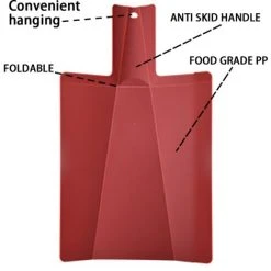MODOU Folding Plastic Cutting Board - Cutting Board Kitchen Prep Mat - Red -Vonshef shop 89803413 3