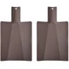 MODOU Folding Plastic Cutting Board - Cutting Board Kitchen Prep Mat - Brown