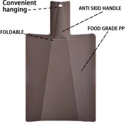 MODOU Folding Plastic Cutting Board - Cutting Board Kitchen Prep Mat - Brown 7 MODOU Folding Plastic Cutting Board - Cutting Board Kitchen Prep Mat - Brown -Vonshef shop 89803631 3