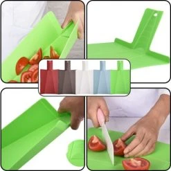 MODOU Folding Plastic Cutting Board - Cutting Board Kitchen Prep Mat - Blue 9 MODOU Folding Plastic Cutting Board - Cutting Board Kitchen Prep Mat - Blue -Vonshef shop 89803854 5