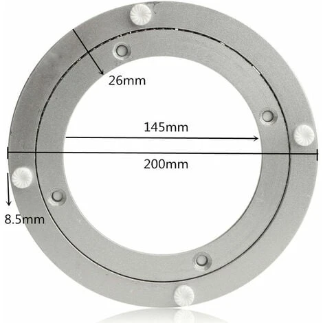 BOED 200x8.5mm Turntable Aluminum Table Rotary Rolling Tray Holder Kitchen Cake Mohoo 4 BOED 200x8.5mm Turntable Aluminum Table Rotary Rolling Tray Holder Kitchen Cake Mohoo - Image 4