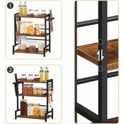 Spice Racks, Countertop Organiser Shelf, Desktop Organiser, Free Standing Desktop Shelves, Kitchen Storage Rack, Space Saving, For Spices, Jars, Oil Bottles, HOOBRO EBF01TL01 -Vonshef shop 90040179 4