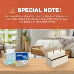 TUMALAGIA Tissue Box Cover, Kleenex Rectangular PU Leather Tissue Box Holder For Home/Office -Vonshef shop 90104863 4
