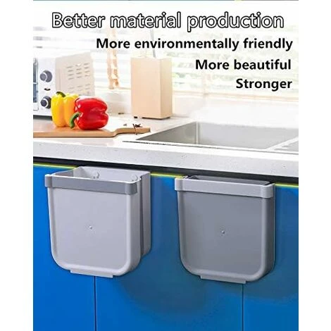 LITZEE Folding Kitchen Trash Can Door Kitchen Trash Can Wall Mounted For Car Home Office, Only One, Small, White 4 LITZEE Folding Kitchen Trash Can Door Kitchen Trash Can Wall Mounted For Car Home Office, Only One, Small, White - Image 4