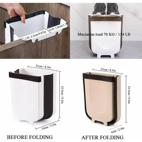 GTA 5 L Integrated Kitchen Bin To Suspend For Cupboard, Car, Kitchen Door, Bedroom, Drawer, Dormitory, Automatic Bin (5L, Brown) 2 GTA 5 L Integrated Kitchen Bin To Suspend For Cupboard, Car, Kitchen Door, Bedroom, Drawer, Dormitory, Automatic Bin (5L, Brown) - Image 2