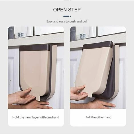 GTA 5 L Integrated Kitchen Bin To Suspend For Cupboard, Car, Kitchen Door, Bedroom, Drawer, Dormitory, Automatic Bin (5L, Brown) 4 GTA 5 L Integrated Kitchen Bin To Suspend For Cupboard, Car, Kitchen Door, Bedroom, Drawer, Dormitory, Automatic Bin (5L, Brown) - Image 4