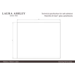 Laura Ashley Lisette Metallic Charcoal Glass Kitchen Splashback 900 X 750mm -Vonshef shop 91338679 5
