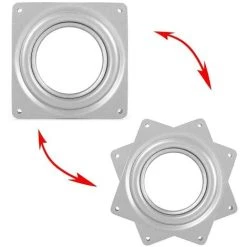 NICEONE Ball Bearing Swivel Tray,Swivel Plate,Swivel Base,360 Rotating Plate,Swivel Square Metal,Swivel Boat Stool Bar,Swivel Stool Seat Plate,4 Inches -Vonshef shop 91892533 3
