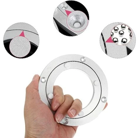 NICEONE Round Swivel Turntable,Round Aluminum Smooth Swivel Plate,Ball Bearing Turntable,Desktop Turntable For Dining Table(5 Inch) 2 NICEONE Round Swivel Turntable,Round Aluminum Smooth Swivel Plate,Ball Bearing Turntable,Desktop Turntable For Dining Table(5 Inch) - Image 2