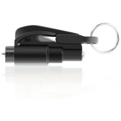 BOED Black Keyfob Car Emergency Escape Tool For Land And Underwater, 3 In 1 Window Breaker, Seatbelt Cutter And Survival Whistle