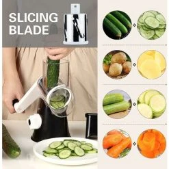 DECKON Rotary Cheese Grater Cheese Shredder - Kitchen Manual Cheese Grater With Handle Vegetable Slicer Nuts Grinder 3 Replaceable Drum Blades And Strong Suction Base Free Cleaning Brush 7 DECKON Rotary Cheese Grater Cheese Shredder - Kitchen Manual Cheese Grater With Handle Vegetable Slicer Nuts Grinder 3 Replaceable Drum Blades And Strong Suction Base Free Cleaning Brush -Vonshef shop 92347038 3