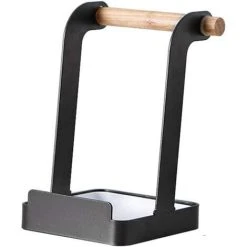 FUHUIDATRADING Multi-function Lid And Spoon Holder, Spoon And Ladle Holder, Kitchen Utensil Holder, Cutting Board Holder, Spoon Rest, Black