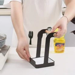 FUHUIDATRADING Multi-function Lid And Spoon Holder, Spoon And Ladle Holder, Kitchen Utensil Holder, Cutting Board Holder, Spoon Rest, Black -Vonshef shop 92864171 4