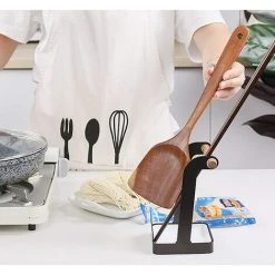 FUHUIDATRADING Multi-function Lid And Spoon Holder, Spoon And Ladle Holder, Kitchen Utensil Holder, Cutting Board Holder, Spoon Rest, Black -Vonshef shop 92864171 5