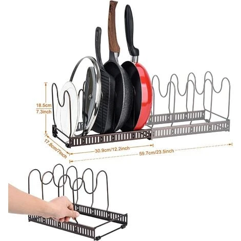 FUHUIDATRADING Toplife Pot Rack, Pot Rack Stainless Steel Kitchen Storage Rack With 10 Adjustable Compartments Perfect For Kitchen Utensils Pots, Pans, Lids 2 FUHUIDATRADING Toplife Pot Rack, Pot Rack Stainless Steel Kitchen Storage Rack With 10 Adjustable Compartments Perfect For Kitchen Utensils Pots, Pans, Lids - Image 2