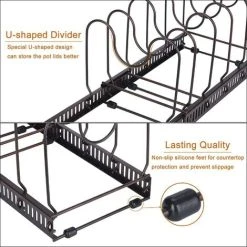 FUHUIDATRADING Toplife Pot Rack, Pot Rack Stainless Steel Kitchen Storage Rack With 10 Adjustable Compartments Perfect For Kitchen Utensils Pots, Pans, Lids 7 FUHUIDATRADING Toplife Pot Rack, Pot Rack Stainless Steel Kitchen Storage Rack With 10 Adjustable Compartments Perfect For Kitchen Utensils Pots, Pans, Lids -Vonshef shop 92864489 3
