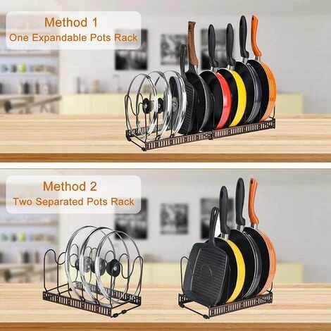 FUHUIDATRADING Toplife Pot Rack, Pot Rack Stainless Steel Kitchen Storage Rack With 10 Adjustable Compartments Perfect For Kitchen Utensils Pots, Pans, Lids 4 FUHUIDATRADING Toplife Pot Rack, Pot Rack Stainless Steel Kitchen Storage Rack With 10 Adjustable Compartments Perfect For Kitchen Utensils Pots, Pans, Lids - Image 4