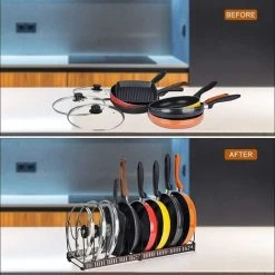 FUHUIDATRADING Toplife Pot Rack, Pot Rack Stainless Steel Kitchen Storage Rack With 10 Adjustable Compartments Perfect For Kitchen Utensils Pots, Pans, Lids 9 FUHUIDATRADING Toplife Pot Rack, Pot Rack Stainless Steel Kitchen Storage Rack With 10 Adjustable Compartments Perfect For Kitchen Utensils Pots, Pans, Lids -Vonshef shop 92864489 5