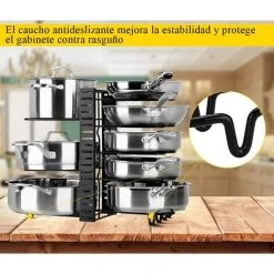 FUHUIDATRADING Pot Rack, 2 DIY Methods Pot Holder Stainless Steel Kitchen Storage Rack With 8 Adjustable Compartments Perfect For Utensils Pans, Pots, Lids 8 FUHUIDATRADING Pot Rack, 2 DIY Methods Pot Holder Stainless Steel Kitchen Storage Rack With 8 Adjustable Compartments Perfect For Utensils Pans, Pots, Lids -Vonshef shop 92865448 4