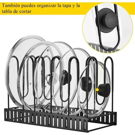 FUHUIDATRADING Pot Rack, 2 DIY Methods Pot Holder Stainless Steel Kitchen Storage Rack With 8 Adjustable Compartments Perfect For Utensils Pans, Pots, Lids 5 FUHUIDATRADING Pot Rack, 2 DIY Methods Pot Holder Stainless Steel Kitchen Storage Rack With 8 Adjustable Compartments Perfect For Utensils Pans, Pots, Lids - Image 5
