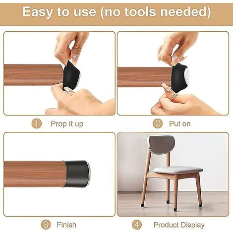 JOORRT FlkwoH Chair Leg Protectors, 24 Pieces For Hardwood Floors. Silicone Chair Leg 2 JOORRT FlkwoH Chair Leg Protectors, 24 Pieces For Hardwood Floors. Silicone Chair Leg - Image 2
