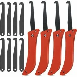 JOORRT FlkwoH Grout Remover Tools Foldable Caulking Tool Caulk Grout Cleaning Knife 4 Pieces Tools With 8 Spare Blades For Grout Removal