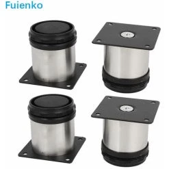 JOORRT Adjustable Stainless Steel Furniture Leg 5x6 Cm Silver And Black 4pcs
