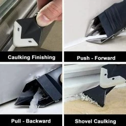 JOORRT FlkwoH 3 In 1 Silicone Caulking Nozzle (Stainless Steel), Scraper, Caulk Finishing Tool, Reusable, 5 Silicone Tips, Great Tool For Kitchen Bathroom Sink Joints -Vonshef shop 93452318 4