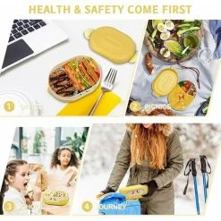 JOORRT Kids Lunch Box, Leakproof, Heat Insulation 2 Grid Design, Portable Kids Lunch Box, BPA Free Bento Lunch Box, Microwavable Meal Prep Container -Vonshef shop 93456217 5