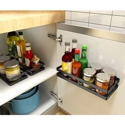 XINUY Spice Rack Kitchen Wall Spice Rack Black 40 12 5.5cm 7 XINUY Spice Rack Kitchen Wall Spice Rack Black 40 12 5.5cm -Vonshef shop 93511363 3