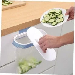 XINUY Trash Bag Trash Holder Hanging Bag Trash Rack Hanger Organizer For Kitchen Cabinet Doors Dark Blue 4pcs -Vonshef shop 93525616 3