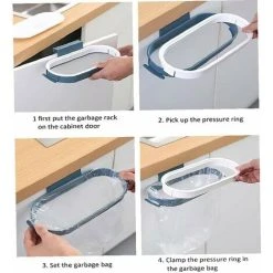 XINUY Trash Bag Trash Holder Hanging Bag Trash Rack Hanger Organizer For Kitchen Cabinet Doors Dark Blue 4pcs -Vonshef shop 93525616 4