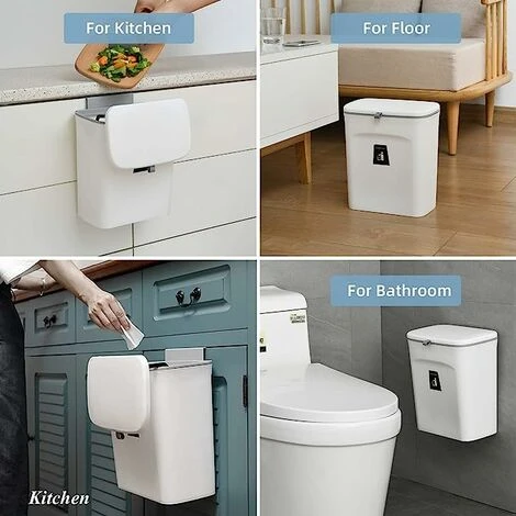 XINUY Kitchen Countertop Trash Can Small Hanging Trash Can (white) 231326cm 3 XINUY Kitchen Countertop Trash Can Small Hanging Trash Can (white) 231326cm - Image 3