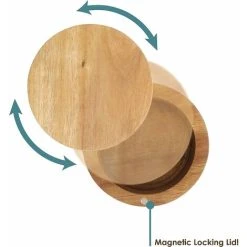 XINUY Acacia Wood Salt Storage Tank With Magnetic Rotating Lid, 6oz Capacity 7 XINUY Acacia Wood Salt Storage Tank With Magnetic Rotating Lid, 6oz Capacity -Vonshef shop 93532420 4