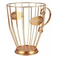 XINUY Coffee Capsule Storage Basket, Coffee Pod Holder, Metal Storage Rack For Coffee Creamer Container, Espresso Storage Basket