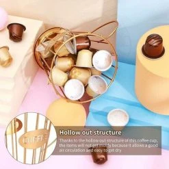 XINUY Coffee Capsule Storage Basket, Coffee Pod Holder, Metal Storage Rack For Coffee Creamer Container, Espresso Storage Basket -Vonshef shop 93536243 4